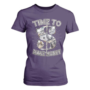 Time To Make Money T Shirt For Women TS09 Purple Print Your Wear