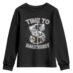Time To Make Money Youth Sweatshirt TS09 Black Print Your Wear