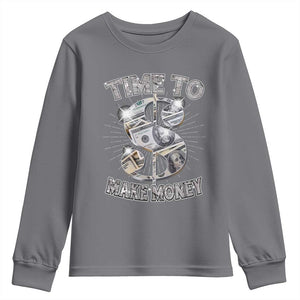 Time To Make Money Youth Sweatshirt TS09 Charcoal Print Your Wear