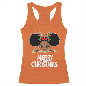African American Christmas Racerback Tank Top Merry Christmas Cute Black Girl Kids TS09 Orange Print Your Wear