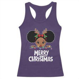 African American Christmas Racerback Tank Top Merry Christmas Cute Black Girl Kids TS09 Purple Print Your Wear