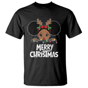 African American Christmas T Shirt Merry Christmas Cute Black Girl Kids TS09 Black Print Your Wear