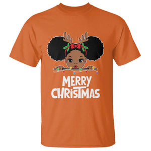African American Christmas T Shirt Merry Christmas Cute Black Girl Kids TS09 Orange Print Your Wear