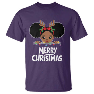 African American Christmas T Shirt Merry Christmas Cute Black Girl Kids TS09 Purple Print Your Wear