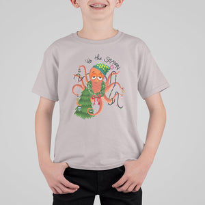 Octopus Tis The Season Christmas Tree T Shirt For Kid TS09 Ice Gray Printyourwear