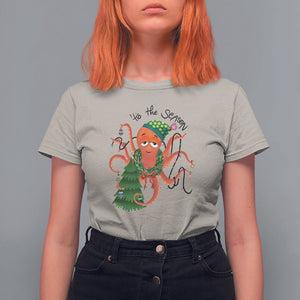 Octopus Tis The Season Christmas Tree T Shirt For Women TS09 Sand Printyourwear