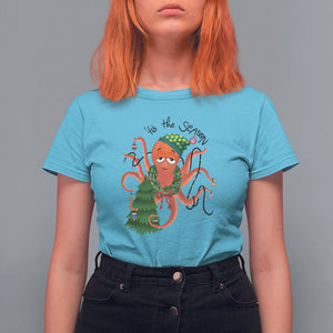 Octopus Tis The Season Christmas Tree T Shirt For Women TS09 Sky Printyourwear