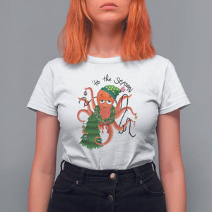 Octopus Tis The Season Christmas Tree T Shirt For Women TS09 White Printyourwear