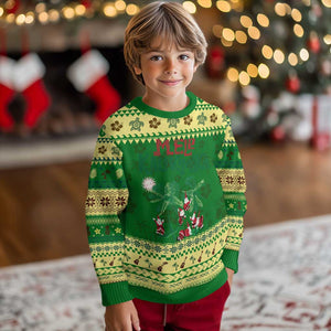 Hawaiian Xmas Ugly Christmas Sweater Mele Kalikimaka Santa Climb Palm Tree TS09 Forest Print Your Wear