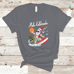 Mele Kalikimaka Surfing Santa Vintage Hawaiian Christmas T Shirt TS09 Charcoal Printyourwear