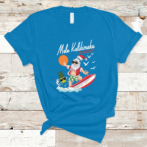 Mele Kalikimaka Surfing Santa Vintage Hawaiian Christmas T Shirt TS09 Sapphire Printyourwear