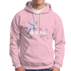 Freezing Season Christmas Reindeer Snowflake Hoodie TS09 Light Pink Printyourwear