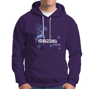 Freezing Season Christmas Reindeer Snowflake Hoodie TS09 Purple Printyourwear