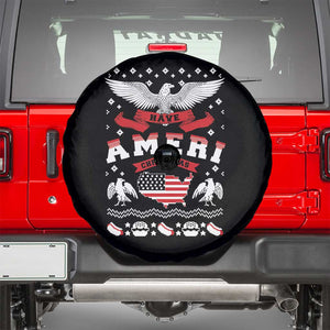 Have Ameri-Christmas USA Patriotic Eagle Xmas Spare Tire Cover TS09 Black Print Your Wear