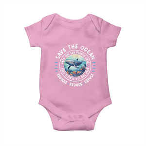 Earth Day Save The Ocean Humpback Whale Baby Onesie TS09 Light Pink Print Your Wear
