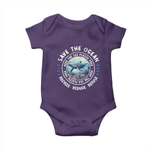 Earth Day Save The Ocean Humpback Whale Baby Onesie TS09 Purple Print Your Wear