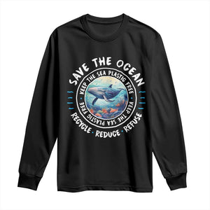 Earth Day Save The Ocean Humpback Whale Long Sleeve Shirt TS09 Black Print Your Wear