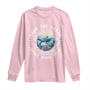 Earth Day Save The Ocean Humpback Whale Long Sleeve Shirt TS09 Light Pink Print Your Wear