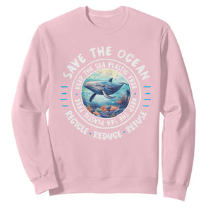 Earth Day Save The Ocean Humpback Whale Sweatshirt TS09 Light Pink Print Your Wear