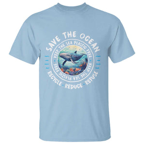Earth Day Save The Ocean Humpback Whale T Shirt TS09 Light Blue Print Your Wear