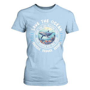 Earth Day Save The Ocean Humpback Whale T Shirt For Women TS09 Light Blue Print Your Wear