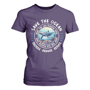 Earth Day Save The Ocean Humpback Whale T Shirt For Women TS09 Purple Print Your Wear