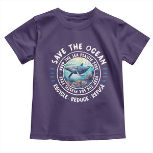Earth Day Save The Ocean Humpback Whale Toddler T Shirt TS09 Purple Print Your Wear