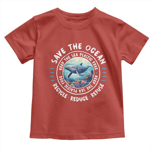 Earth Day Save The Ocean Humpback Whale Toddler T Shirt TS09 Red Print Your Wear