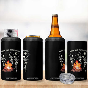 Funny Feminist 4 in 1 Can Cooler Tumbler Burn The Patriarchy Skeleton Dancing TS09 Print Your Wear