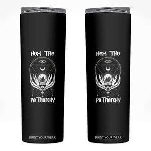 Hex The Patriarchy Feminist Witch Celestial Moon Skinny Tumbler TS09 Black Print Your Wear