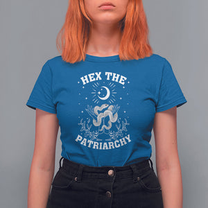 Feminist Witch T Shirt For Women Hex The Patriarchy Celestial Moon Snake TS09 Royal Blue Printyourwear