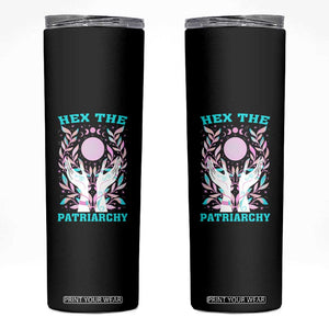 Feminist Witch Skinny Tumbler Hex The Patriarchy Celestial Moon TS09 Black Print Your Wear