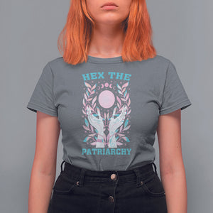 Feminist Witch T Shirt For Women Hex The Patriarchy Celestial Moon TS09 Charcoal Printyourwear