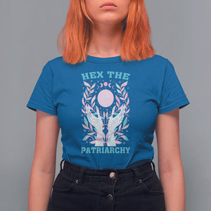 Feminist Witch T Shirt For Women Hex The Patriarchy Celestial Moon TS09 Royal Blue Printyourwear
