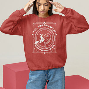 Feminist Witch Sweatshirt They Didn't Burn Witches They Burned Women TS09 Red Printyourwear