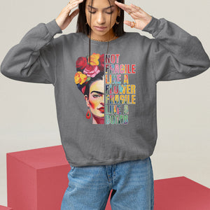 Women's Rights Sweatshirt Not Fragile Like A Flower Fragile Like A Bomb TS09 Charcoal Printyourwear