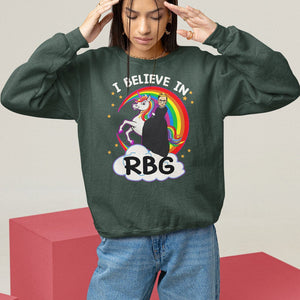 I Believe In RBG Unicorn Feminist Women's Rights Sweatshirt TS09 Dark Forest Green Printyourwear