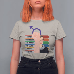 Feminist T Shirt For Women Never Underestimate The Power Of A Girl With A Book RBG TS09 Sand Printyourwear