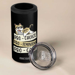 Feminist 4 in 1 Can Cooler Tumbler Pro Choice Pro Feminism Pro Cats Funny Cat Coffee TS09 Print Your Wear