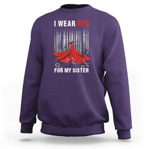 MMIW Sweatshirt I Wear Red For My Sister Native American TS09 Purple Printyourwear