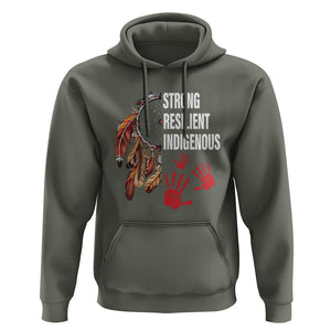MMIW Hoodie Strong Resilient Indigenous Women Native American TS09 Military Green Printyourwear
