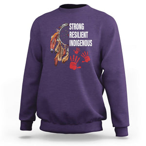 MMIW Sweatshirt Strong Resilient Indigenous Women Native American TS09 Purple Printyourwear