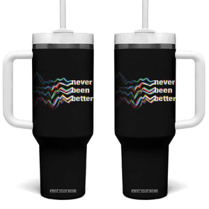 Mental Health Tumbler With Handle Existential Dread Never Been Better Vaporwave Typography Aesthetic TS09 One Size: 40 oz Black Print Your Wear