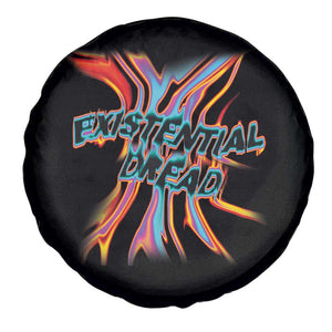 Mental Health Spare Tire Cover Existential Dread Liquid Melting Typography TS09 Print Your Wear