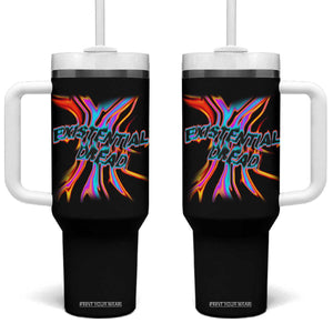 Mental Health Tumbler With Handle Existential Dread Liquid Melting Typography TS09 One Size: 40 oz Black Print Your Wear