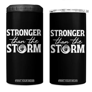 Mental Health Awareness 4 in 1 Can Cooler Tumbler Stronger Than The Storm Warrior TS09 One Size: 16 oz Black Print Your Wear