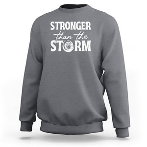 Mental Health Awareness Sweatshirt Stronger Than The Storm Warrior TS09 Charcoal Printyourwear