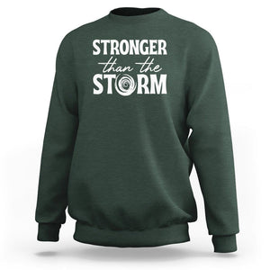 Mental Health Awareness Sweatshirt Stronger Than The Storm Warrior TS09 Dark Forest Green Printyourwear