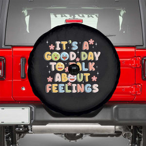 Mental Health Awareness Spare Tire Cover It's Good Day to Talk About Feelings Counselor Therapist TS09 Black Print Your Wear