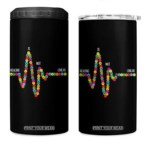 Mental Health 4 in 1 Can Cooler Tumbler Healing Is Not Linear Emotion Faces TS09 One Size: 16 oz Black Print Your Wear